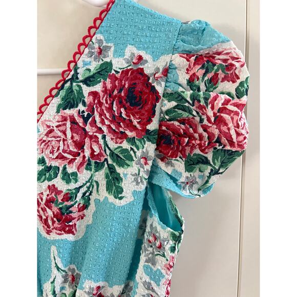 Betsey Johnson Turquoise and Red Floral Mini Dress - Picture 3 of 13